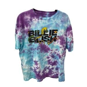 Official BILLIE EILISH Blue Purple Tie-Dye Monster Logo T-Shirt ~ Adult 2XL